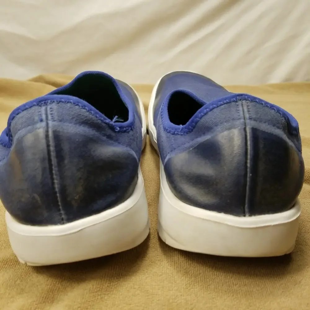 OOFOS OOmg Sport Low Mens 10.5 Recovery Shoes Blue/NeonGreen 5085